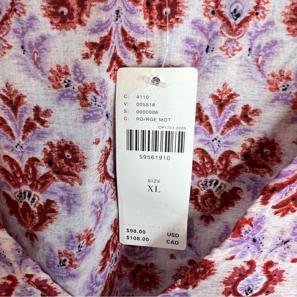 🎉NWT Anthropologie x Eze Sur Mer Yvonne Lace Blouse sz XL red size - Picture 9 of 12